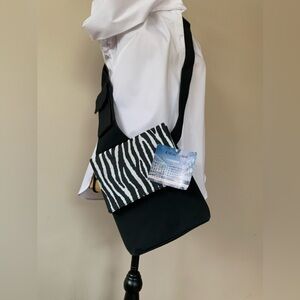 JORDAN 2000 black ladies /unisex thick vinyl Crossbody zebra print satchel NWT